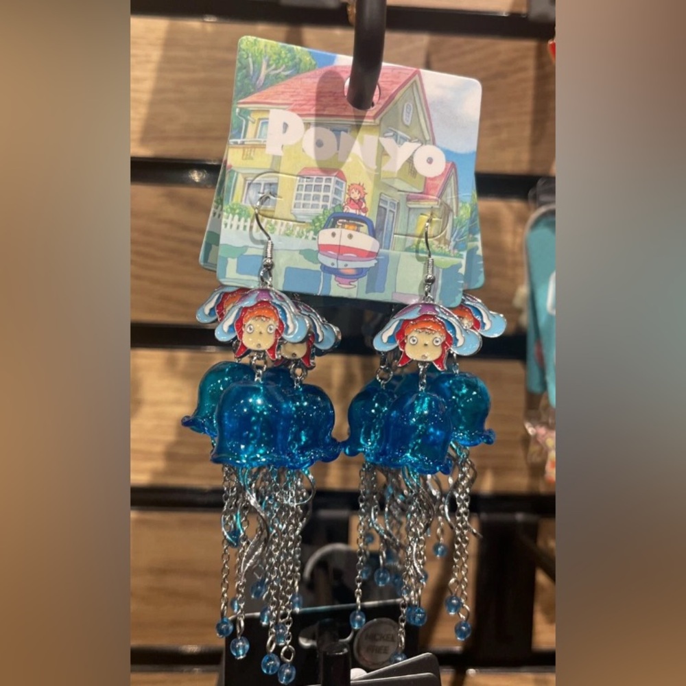 Studio Ghibli Ponyo Dangling Ponyo and Jellyfish Earrings